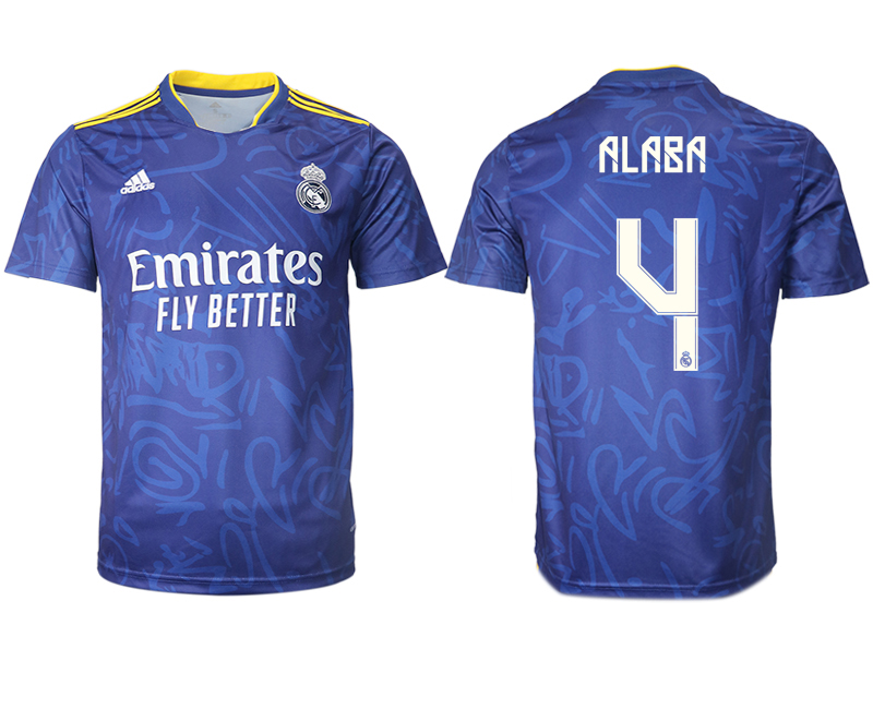 Men 2021-2022 Club Real Madrid away aaa version blue #4 Soccer Jerseys